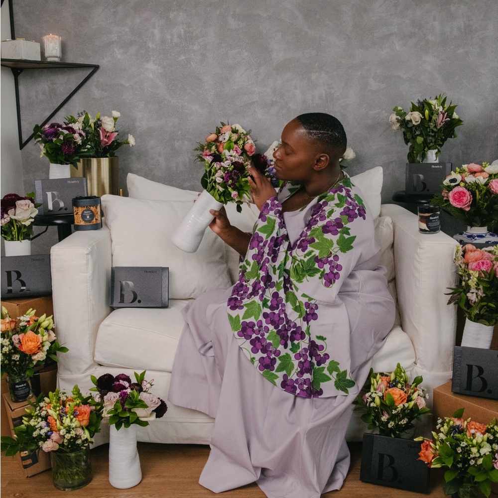 ANDREA IYAMAH Zadie Printed Robe In Grape Print